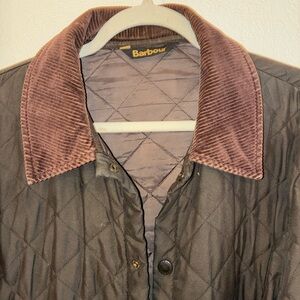 Barbour Men’s Green Quilted Jacket with Corduroy Collar
